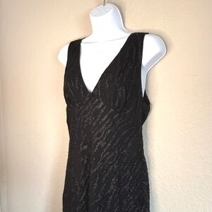 Vintage Nicole Miller 10 Black Babydoll Zebra Glitter Midi Dress Hoco Whimsigoth